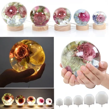Силиконова кристална топка мухъл кръгла топка мухъл DIY занаяти орнаменти декор за епоксидна смола Инструменти за правене на бижута Производство на сапун