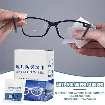 50Pcs Кърпички против мъгла Почистващи кърпички за очила Унисекс лаптопи за възрастни Гледане на екрани Почистващи кърпички против мъгла