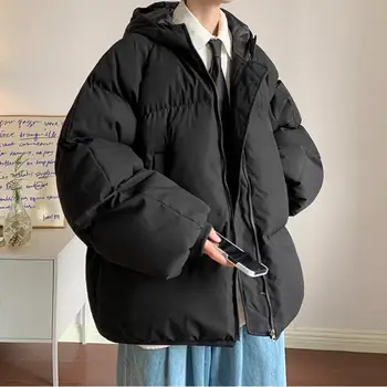 M-5XL Мъжко зимно топло палто Класическо външно яке с качулка средна дължина цип лети Streetwear парка якета за мъжки XXXXXL
