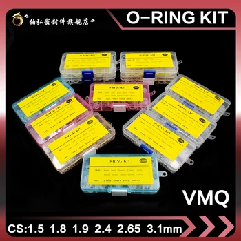 Силиконови гумени О-пръстени Дебелина 1.5 / 1.8 / 1.9 / 2.4 / 2.65 / 3.1mm бял O пръстен уплътнение VMQ Комплект за миене Комплект за асортимент O пръстен