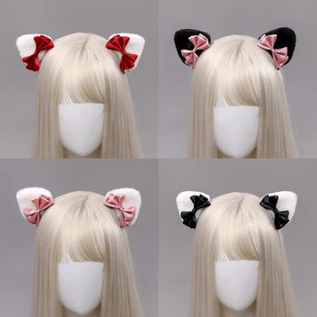 Сладък Лолита Фиби за коса Kawaii Cat Ear Headwear Lolita костюми Аксесоари Маскарад Шлем