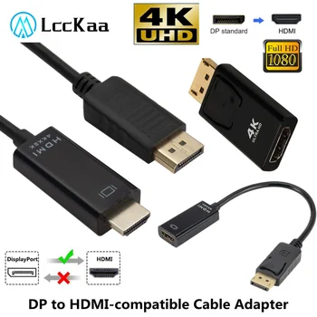 LccKaa 4K DP към HDMI-съвместим 1080P DisplayPort към HDMI-съвместим кабел за PC телевизионен проектор Телевизионен монитор Projetor