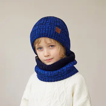 Плетена врата топло уютна зима Essentials 3-парче детска шапка шал ръкавици комплект крайната защита топлина стил за унисекс