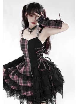 DamnGirl Witch Girl Magic Transformation Dress Demon Black Lace Up Bow Unifrom Lolita Devil Angel Cosplay Halloween Costumes