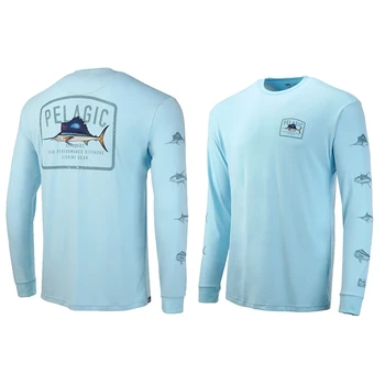  пелагични риболовни ризи Дълъг ръкав Uv защита облекло Мъжко лято Upf 50+ дрехи дишаща производителност риболовни тениски