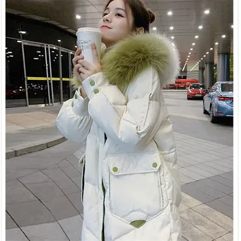 Дамско зимно палто яке Warm Down Cotton Parkas 2023 Женско памучно подплатено яке Hood Дебело топло палто Manteau Femme Hiver C
