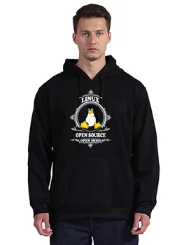 Смешни Linux качулка с отворен код Open Mind мъже пуловер суитчъри пингвин разработчик програмист Ccoder памук унисекс палто