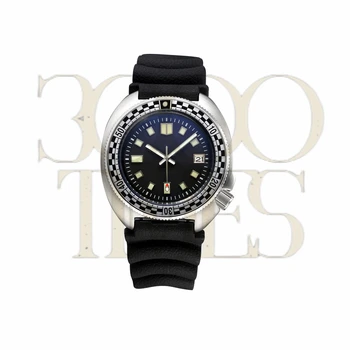 316L Черно синьо рали неръждаема стомана реколта 6105 водоустойчив часовник Япония NH35 Автоматичен мъжки часовник