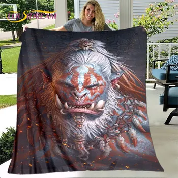 WOW, World of Warcraft Game Gamer Меко плюшено одеяло, фланелено одеяло за хвърляне на одеяло за хол спалня легло диван пикник покритие