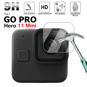 1-5Pcs За GoPro Hero 11 Черен Mini 9H 2.5D HD Clear Ultra Slim Camera Lens Guard закалено стъкло протектор филм за GoPro HERO11