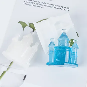 3D стерео замък DIY занаятчийски кристал епоксидна плесен силиконова форма за орнамент маса декорация занаятчийски инструмент сапун мухъл