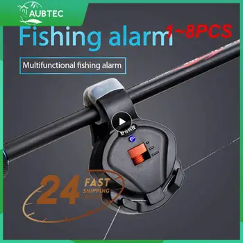 1 ~ 8PCS риболов риба ухапване аларма електронен зумер риболовен прът силен LED светлинен индикатор силен звук риба линия предавка предупреждение