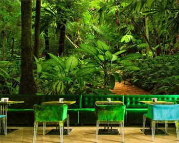 beibehang Персонализирана модерна тропическа гора зелени растения Природа гора папие peint природа ресторант спалня фон тапет