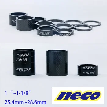 Neco 1.125/1 инча 25.4/28.6mm 20/10/5/3/2mm велосипед вилица слушалки въглеродни влакна велосипед вилица регулиране прах капак дистанционер шайба 1-1/8