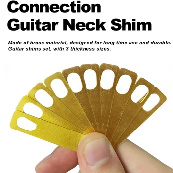 10Pcs китара врата Shims, китара врата подложки 0.2mm 0.5mm 1mm дебелина месинг подложки за електрическа китара бас лютиер инструменти
