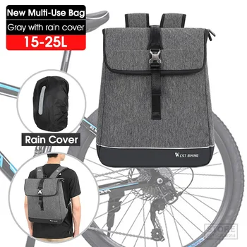 WEST BIKING 25L многофункционална чанта за велосипеди MTB пътна стойка за велосипеди Задни Pannier чанти Раница за лаптоп Travel Sports Аксесоари за колоездене