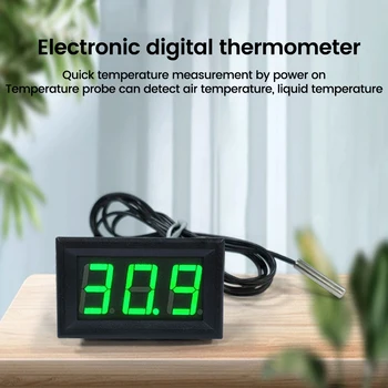  DC 12V -50 ~ 300 °C 0.56 инчов LED цифрова тръба интелигентен цифров дисплей термометър с водоустойчив NTC метална сонда
