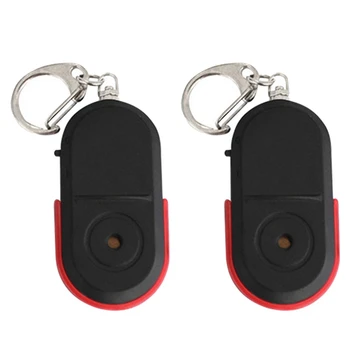 2X Anti-Lost Whistle Key Finder Безжична аларма Умно етикетче Локатор на ключове Ключодържател Тракер Свирка Звук LED Light Tracker