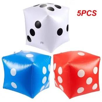 5PCS 35 см надуваеми многоцветни взривяване куб зарове играчка етап реквизит група игра инструмент казино покер парти декорации басейн плаж играчка