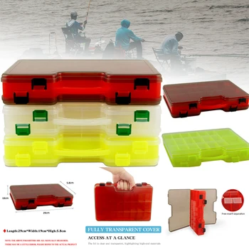 Tackle Box Двустранен водоустойчив печат Риболовни принадлежности Пластмасова кутия за съхранение на организатор за риболов