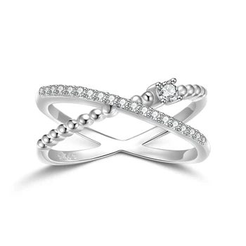 KATAOKA 925 стерлинги сребро бял циркон безкраен пръстен Свети Валентин за жени пръстен годишнина рожден ден бижута подаръци