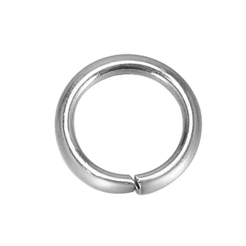 Doreen Box Lovely 1000PCs Сребърен цвят от неръждаема стомана Отворени пръстени за скок 6mm x 0.9mm (B18876)