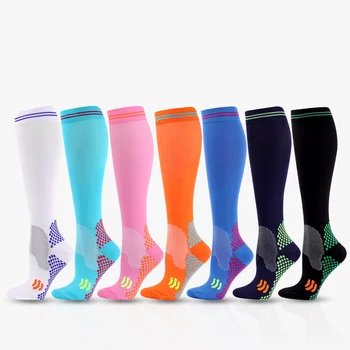 Компресионни чорапи 20-30 mmHg За мъже жени маратон бягане велосипед найлон чорапи за еластична профилактика на разширени вени Antigue
