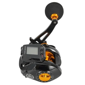 6.3:1 Цифрова риболовна макара с кабел 5 + 1 стоманени сачмени лагери Baitcasting макара за риболов акумулаторна висококачествена