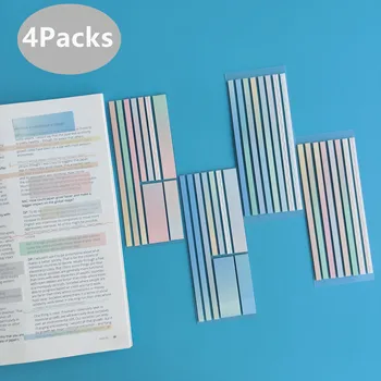 4Packs/Set Прозрачни лепящи се бележки Самозалепващи се маркери за отметки Публикувахте го Анотация Четене на книга Изчисти раздела Kawaii сладък канцеларски материали
