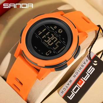 SANDA Топ марка Външни мъжки часовници Спортни калории 50M водоустойчив LED цифров часовник Военен ръчен часовник Relogio Masculino