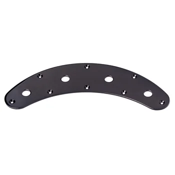 Аксесоари за части за китара 4-Hole Arch Curved Control Plate за джаз бас китара (черен)