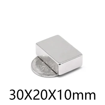 1-30pcs 30x20x10mm Малък квадрат Магнити за хладилник N35 Неодимов магнитен 30 * 20 * 10mm блок редкоземни магнит Мощен 30 * 20 * 10mm