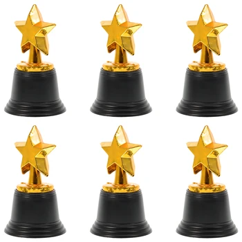 6pcs Златна награда Награда за звезден трофей Награди за парти тържества Церемония Признателност Награди за подаръци Подаръчни реквизити за спечелване