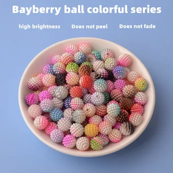 10/12/15mm 200pcs ABS имитация перла многоцветен градиент перфорирани цветни Bayberry топки ръчно изработени DIY аксесоари