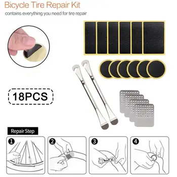 Bicycle Tire Patch Glueless Kit Wheel Tire Lever MTB Tire Inner Repairing Bike Repair Patch Лепило Quick Tyre Road Free G M4K9