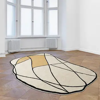 Модерни меки килими с форма на кашмир за спалня декор нощен килим неправилна дебела всекидневна голяма площ килим шезлонг килими мат