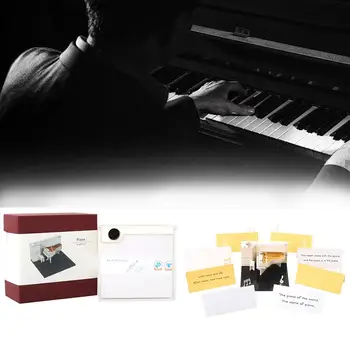 Бял пиано стерео подложка 3D хартия модел щателен изработка подарък кутия комплекти Коледа рожден ден подаръци за възрастни G0K2
