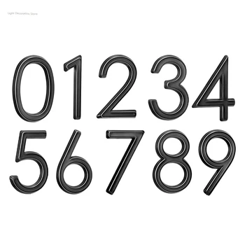 5cm / 1.97in ABS галванично метални номера на къщи Номер на черна пощенска кутия Цифров стикер Номер на вратата на хотела