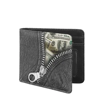 Yikeluo кожа животни модел печат мъже портфейли пари чанта тънък тънък карта възрастен луксозен мъжки къса чанта billetera para hombres