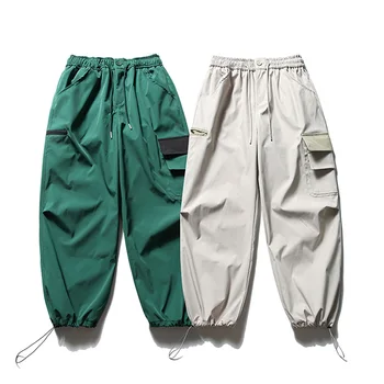 Мъже Япония Корейски улично облекло Мода Loose Casual Открит спорт Карго панталони Джогъри Sweatpants Дамски панталони Cityboy панталони