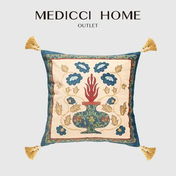 Medicci Начало Персийски импресия дамаска флорални хвърлят калъфка реколта Бохемия уютен площад възглавница покритие за хол спалня