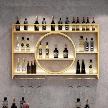 Модерен уникален бар шкаф метален дисплей ликьор стенен шкафове за вино уиски бутилка Cremalheira De Vinho Кухненски мебели