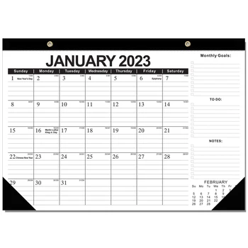 2023-2024 Ежедневно планиране Блок за писане на домашен офис Защитни бележки за покритие Стенно окачване Организиране на големи 18 месеца Календар на бюрото
