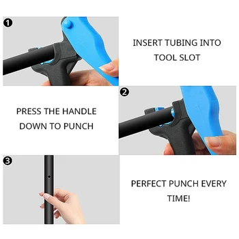 2Pcs Blue Hole Opener Tube-Grip Hole Opener Капково напояване Hole Punch Инструмент за капково напояване
