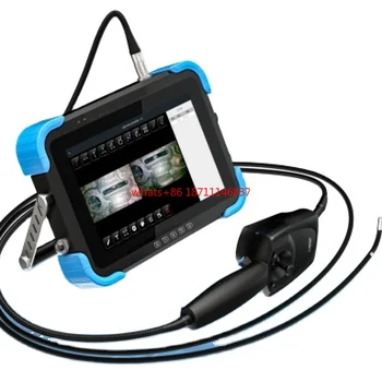 Гъвкава камера за проверка на индустриален видеоскоп с 10.1 инчов сензорен екран, 6 мм сонда, стерео функция за измерване
