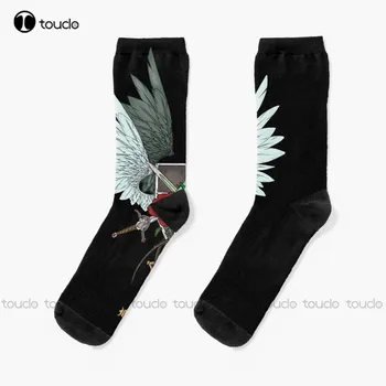 Snk - Атака на Титан Чорапи Работни чорапи Улични скейтборд чорапи 360° Дизайн на дигитален печат Щастливи сладки чорапи Творчески смешни чорапи
