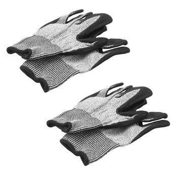  ниво 5 Устойчиви на рязане ръкавици 3D комфорт Stretch Fit, издръжлив Power Grip пяна нитрил, Smart Touch, сив 2 чифт (L)