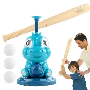 Бейзбол стомна машина Синя карикатура динозавър форма бейзбол Попър вътрешен открит бейзбол машина за подобряване на реакцията деца