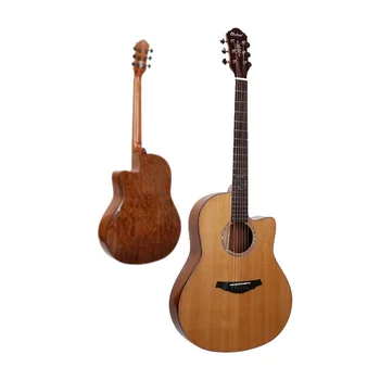 Дървени OEM ODM персонализирани твърди акустични китари Направете в Китай 41 инчов кръг обратно твърда китара 6 струни