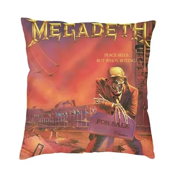 Megadeths Rock Band Квадратна калъфка за възглавници Начало Декор Хеви метъл група възглавници хвърлят възглавница за хол двустранен печат